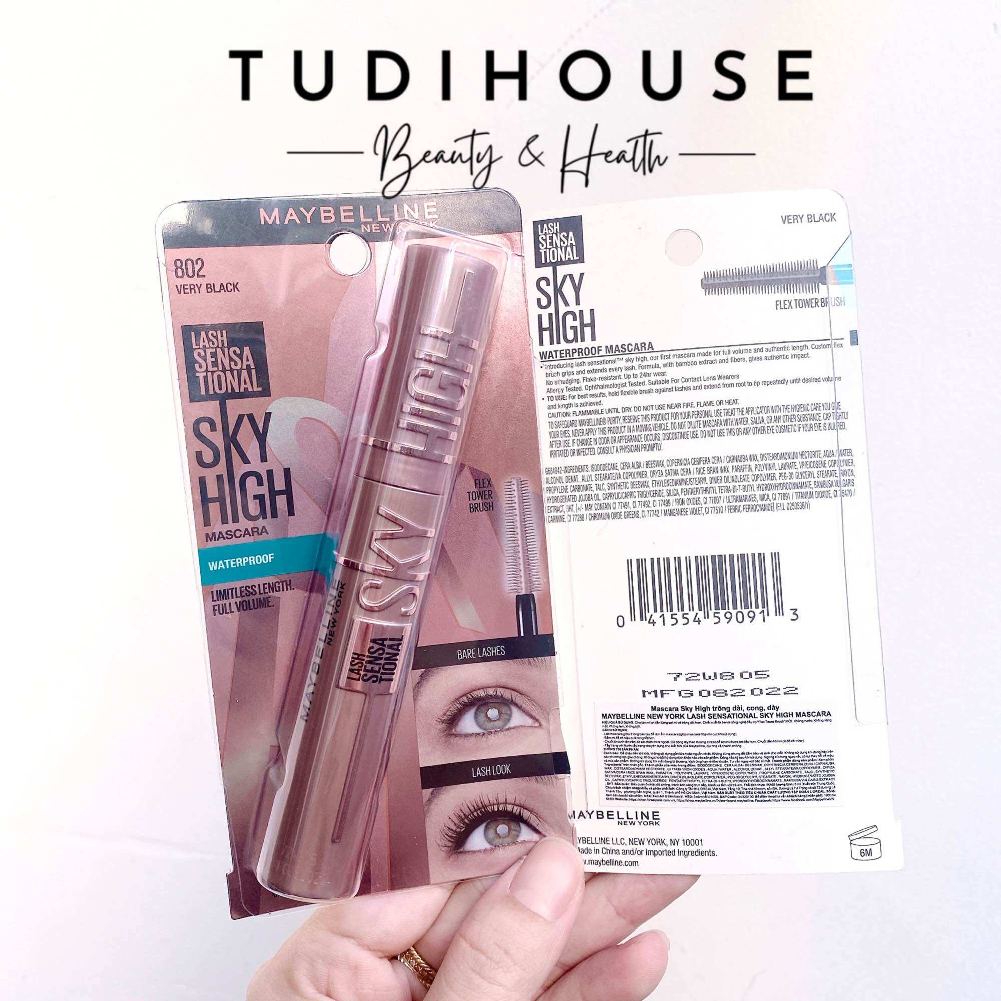 Hàng công ty Mascara làm dài mi Maybelline Sky High May Be Line