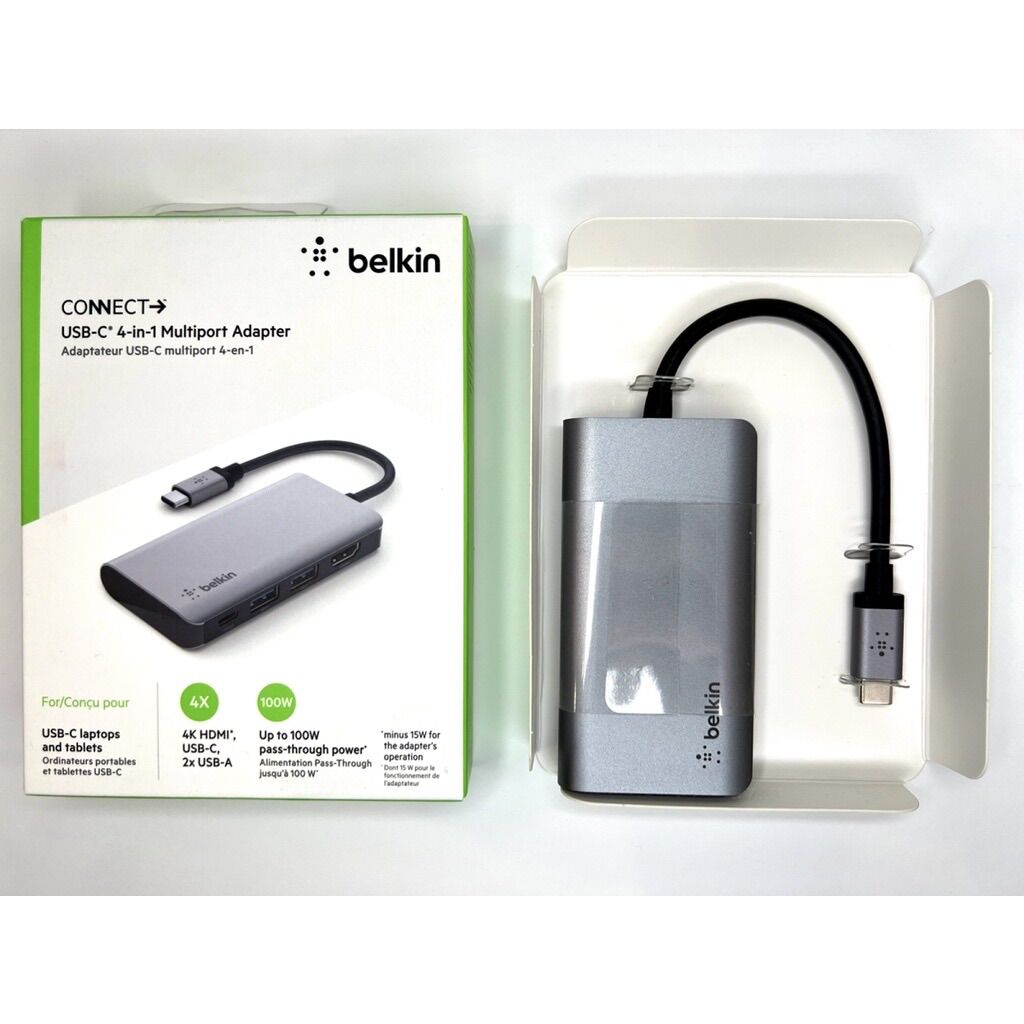 [Chính hãng] Hub chuyển Belkin USB-C 4 in 1 Multiport Adapter 100W