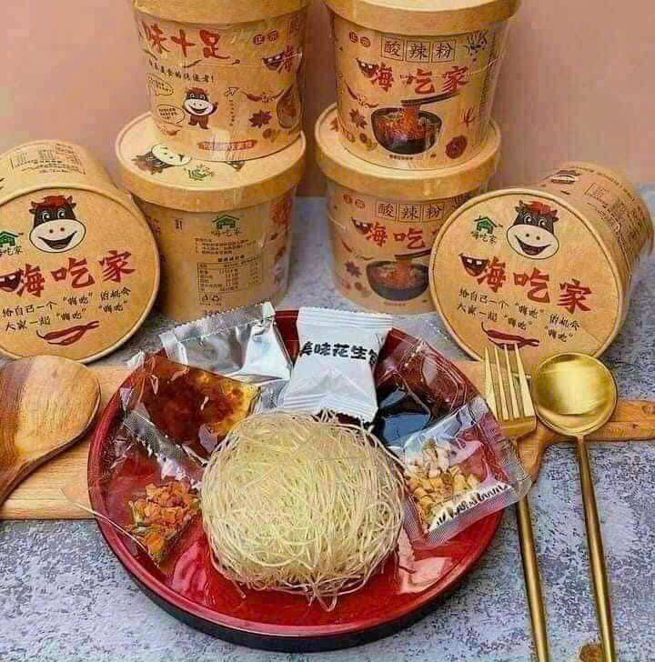 Miến chua cay Trùng Khánh, miến ly, mì ly