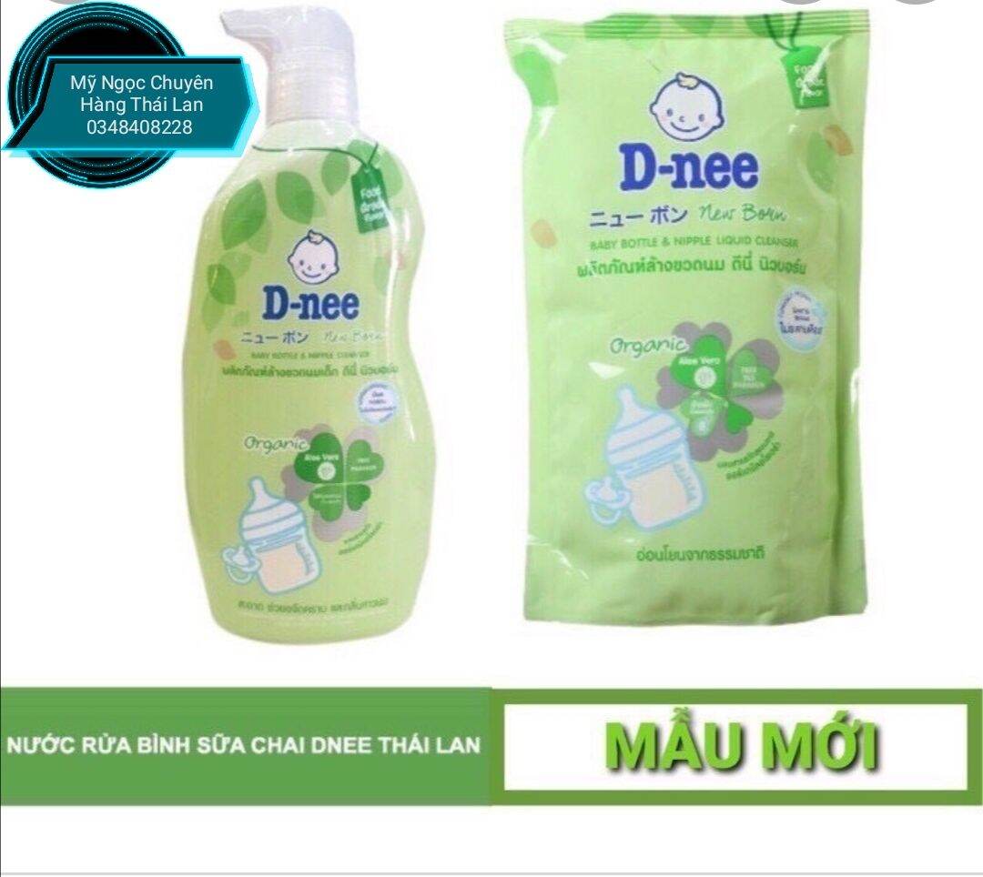 Combo 1 Chai Rữa Bình Sữa I D-nee 620ml+1Túi Nước Rửa Bình Sữa Dnee 600ml Chính Hãng -thành phần thiên nhiên organic an toàn cho bé