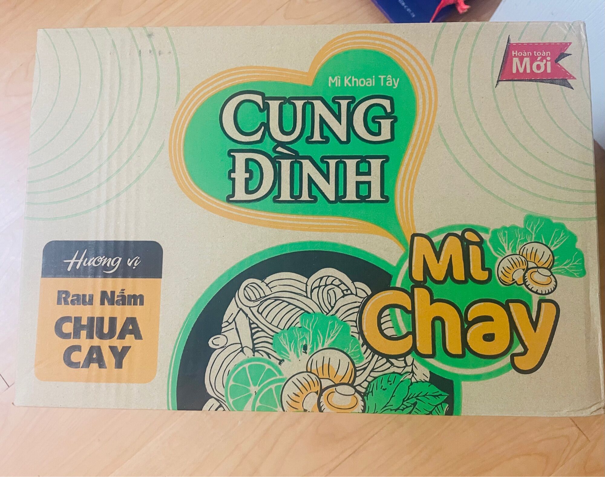 Thùng 24 Ly Mì Chay Cung Đình - Vị Chua Cay