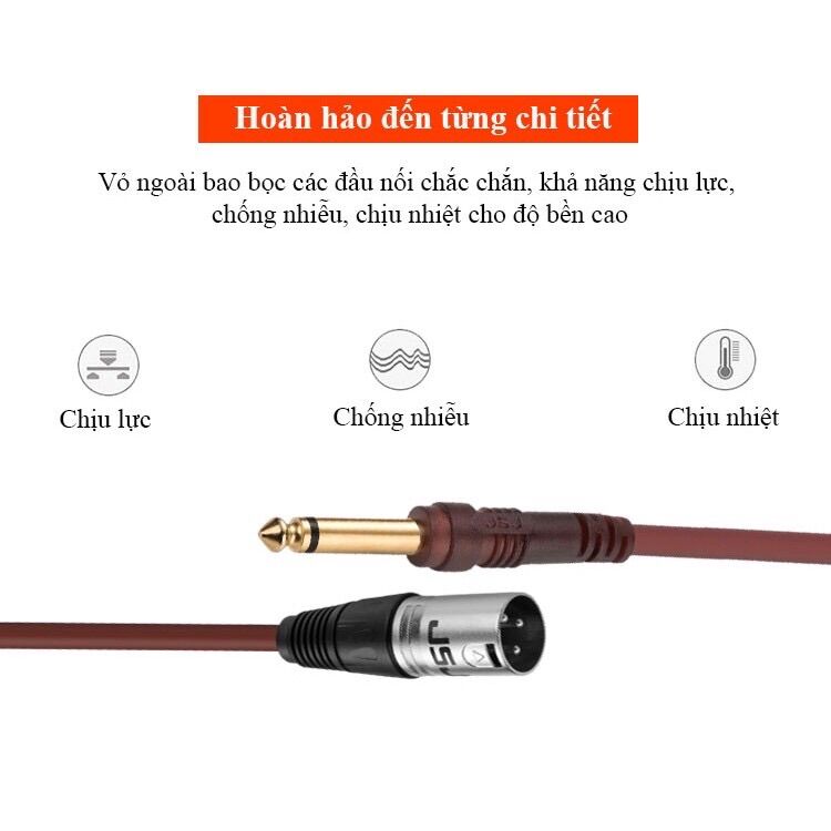 Dây Canon đực ra 6 ly, dài 1m