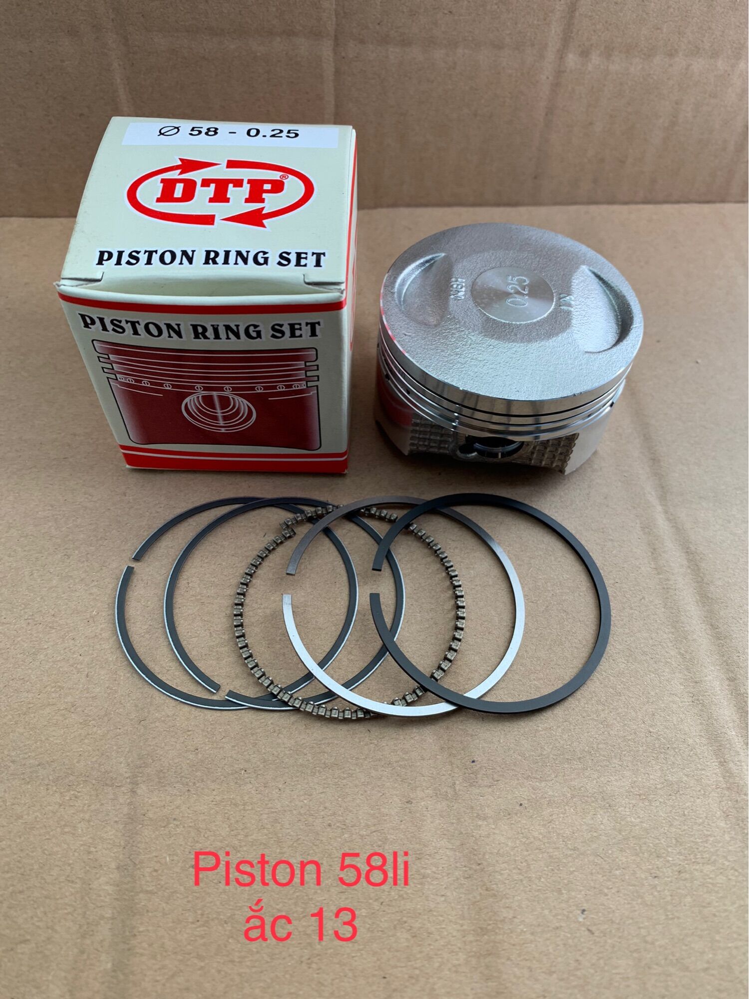 Piston bạc dành cho xe độ 58 li ắc 13