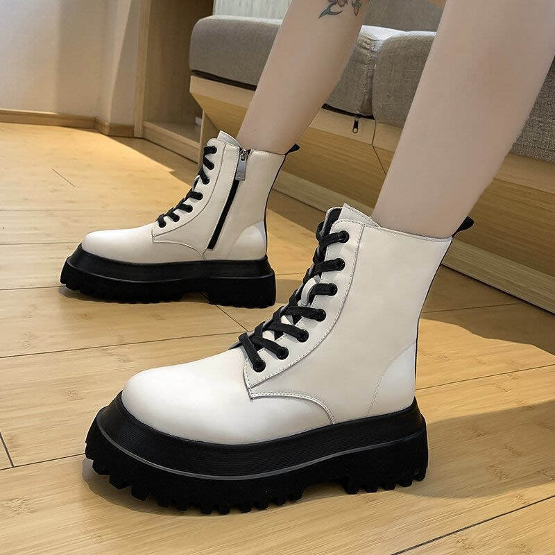 Zhao Liying Same Style Thick Bottom 8 Holes Dr. Martens Boots Women's Summer Thin British Style Spring and Autumn Boots Trendy Ins Ankle Boots
