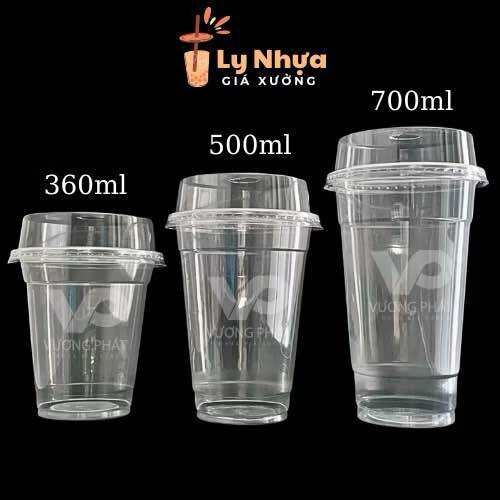 Set 50 ly nhựa PP Trơn 700ml sử dụng cho nắp cầu đựng cà phê, trà sữa | Bao Bì Nhựa Giá Rẻ