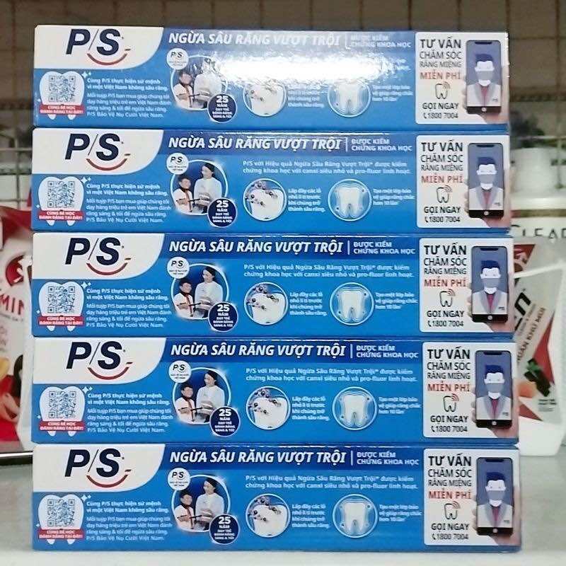 Kem đánh răng P/S Ngừa sâu răng vượt trôi 180g hàng mới tăg kèm