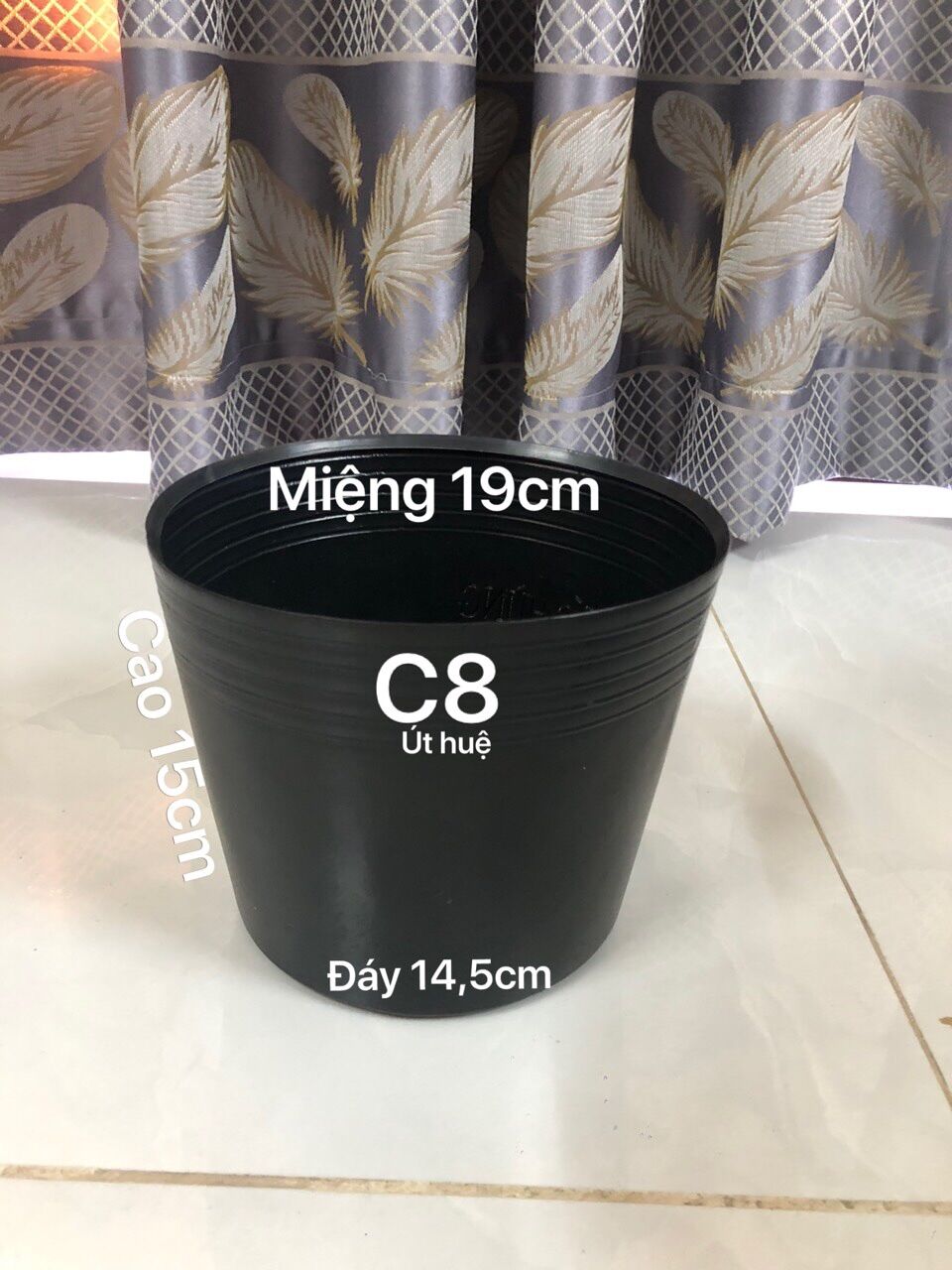 Chậu nhựa trồng cây 50 cái C8 đen dẻo dai dày dặn