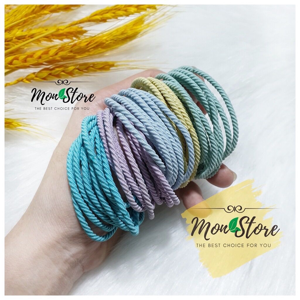 [MUA 1 TẶNG 1] SET 10 SỢI THUN CỘT TÓC co giãn tốt, mix màu cực trendy