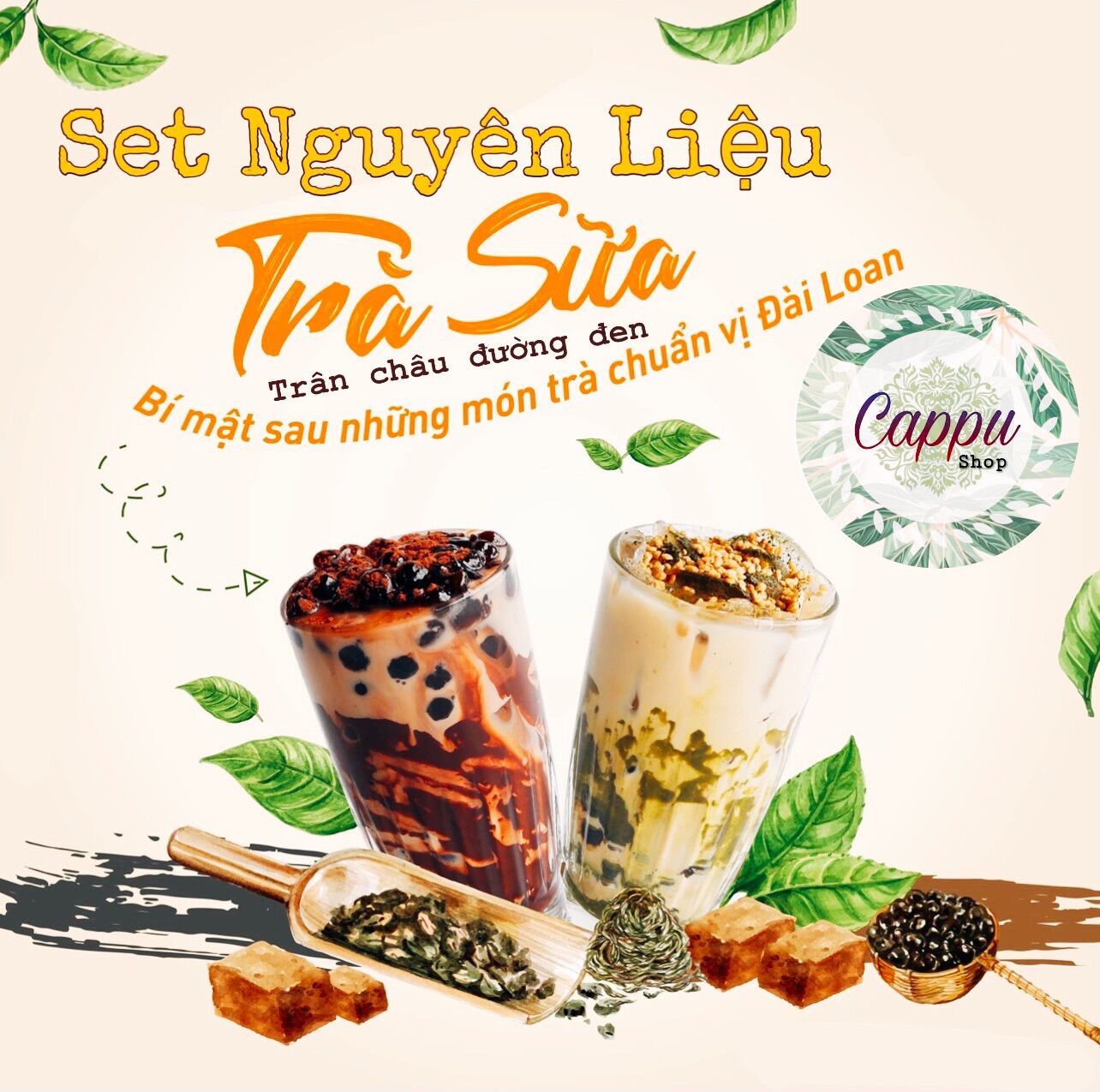 SET TRÀ SỮA TC ĐƯỜNG ĐEN (Lớn 4.5-5 lít # 25-30 ly)