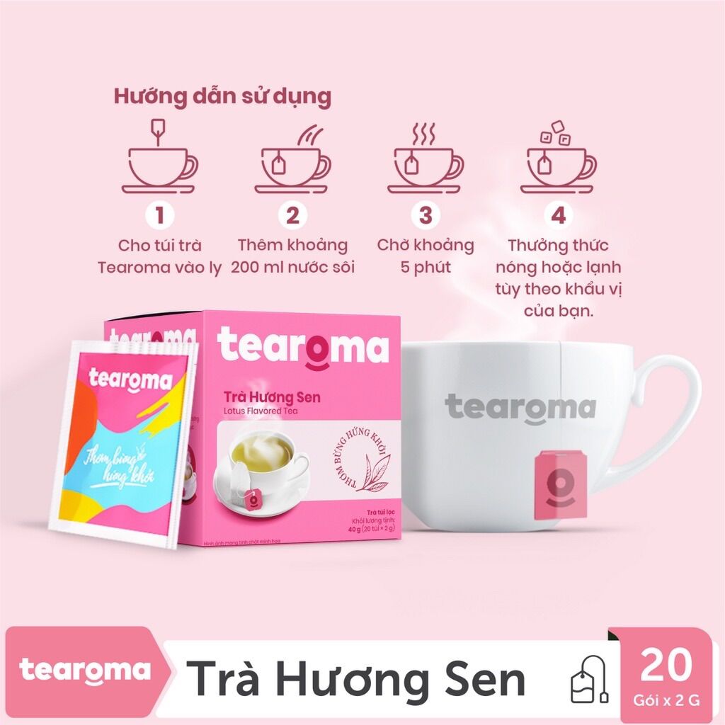Tearoma Trà Sen Túic Lọc 20 gói x 2g