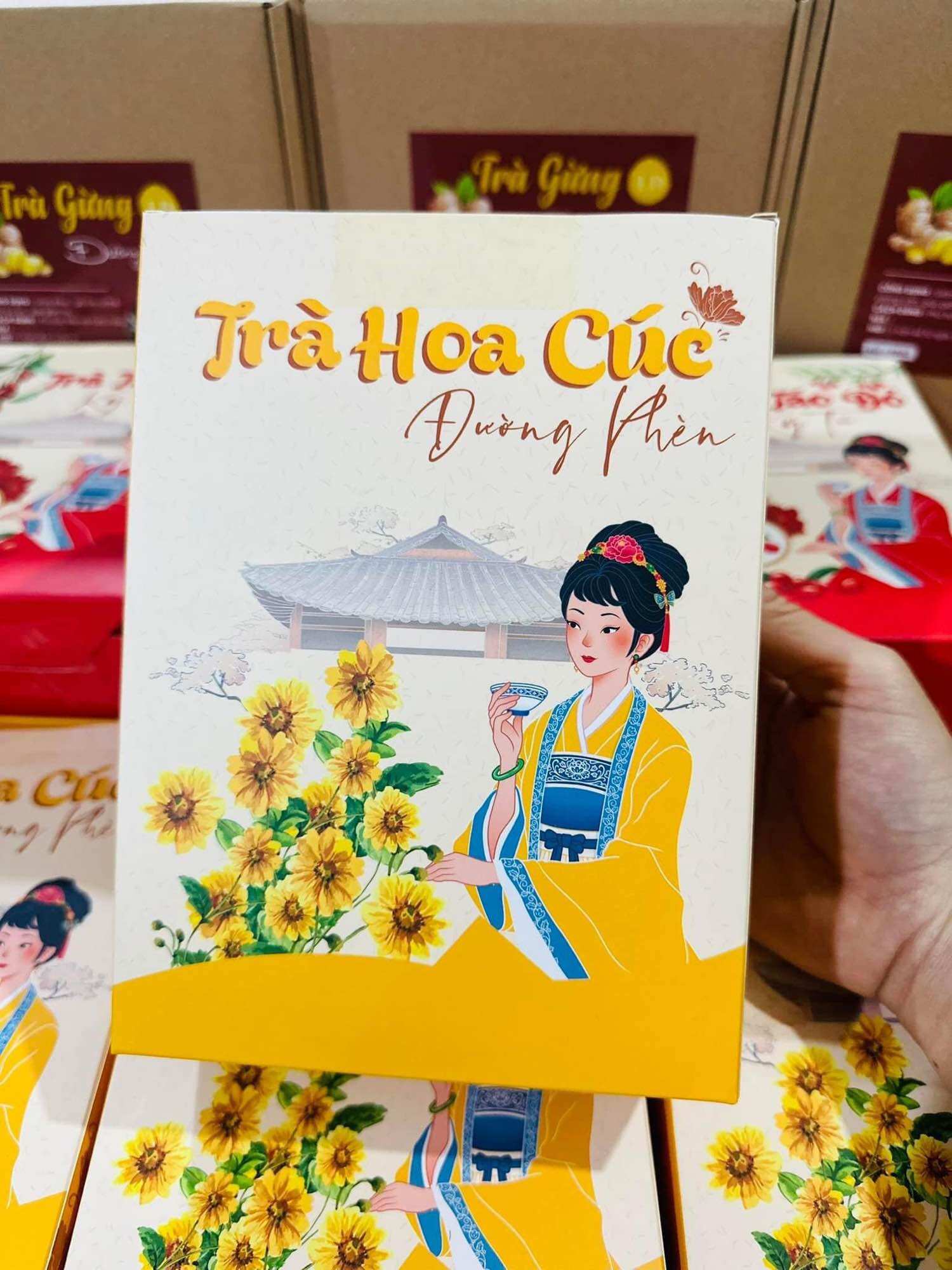 Trà hoa cúc đường phèn mật ong hộp 500gr