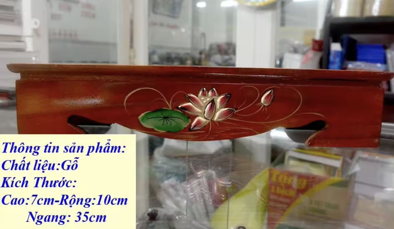 ĐÔN GỖ DÀI CHẠM KHẮC HOA SEN NỔI _NHIỀU SIZE