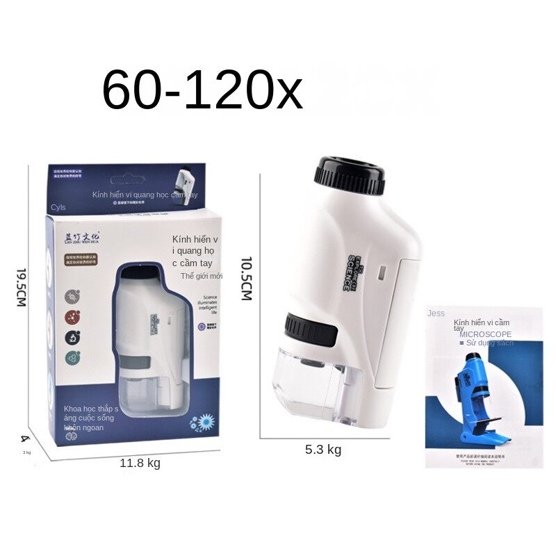 Handheld Microscope Kit Lab LED Light 60X-120X Home School Biological Science Educational Toys For Children Brinquedo STEM Gift