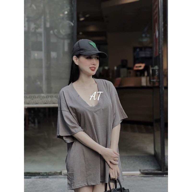 Áo Thun Giấy Cổ Tim Fom Rộng