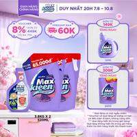 Combo 2 Túi Nước Giặt Xả MaxKleen hương Huyền Diệu (3.8kg/túi) + Lau Bề Mặt Đa Năng