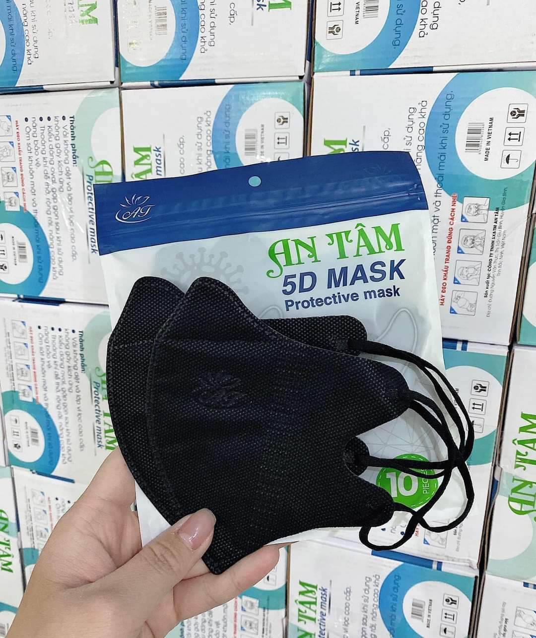 Thùng 100 chiếc khẩu trang y tế 5d mask An Tâm 3 lớp giấy kháng khuẩn bảng màu thái giá sỉ