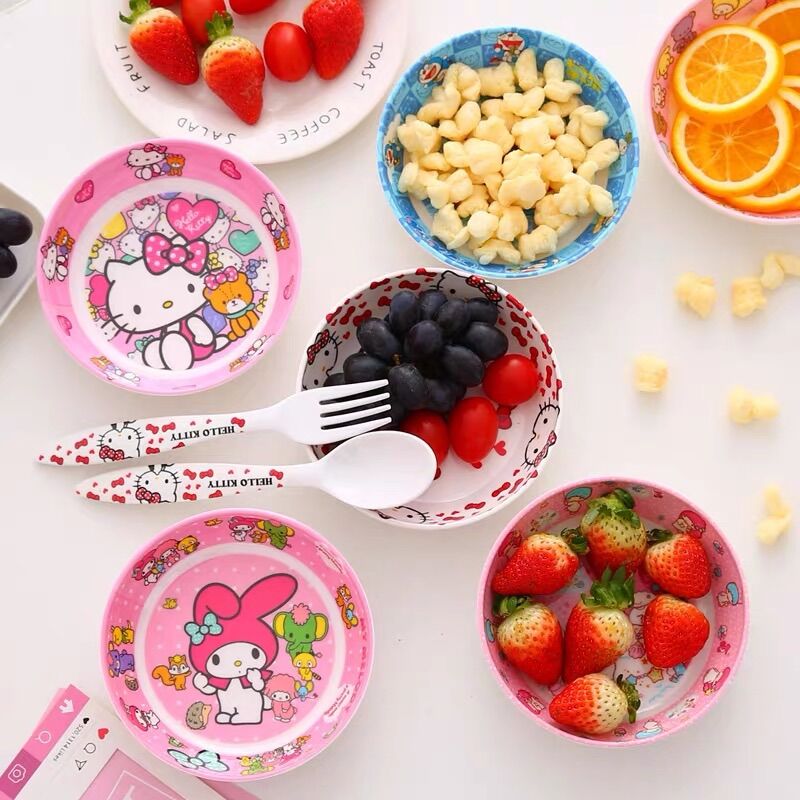Dĩa mini lòng sâu Hello Kitty - Doremon Doraemon