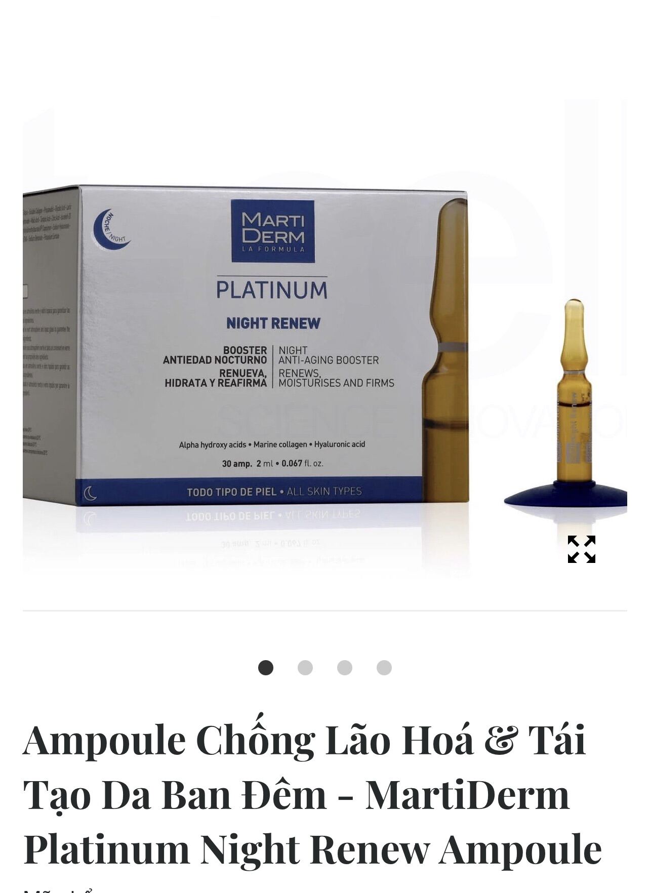 [Hcm] [Hàng Nhập Khẩu] Set 5 Ống Ampoule Chống Lão Hoá & Tái Tạo Da Ban Đêm - Platinum Night Renew Ampoule