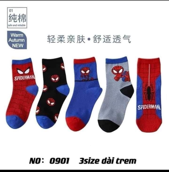 Combo 5 đôi tất siêu nhân cổ cao cho bé
