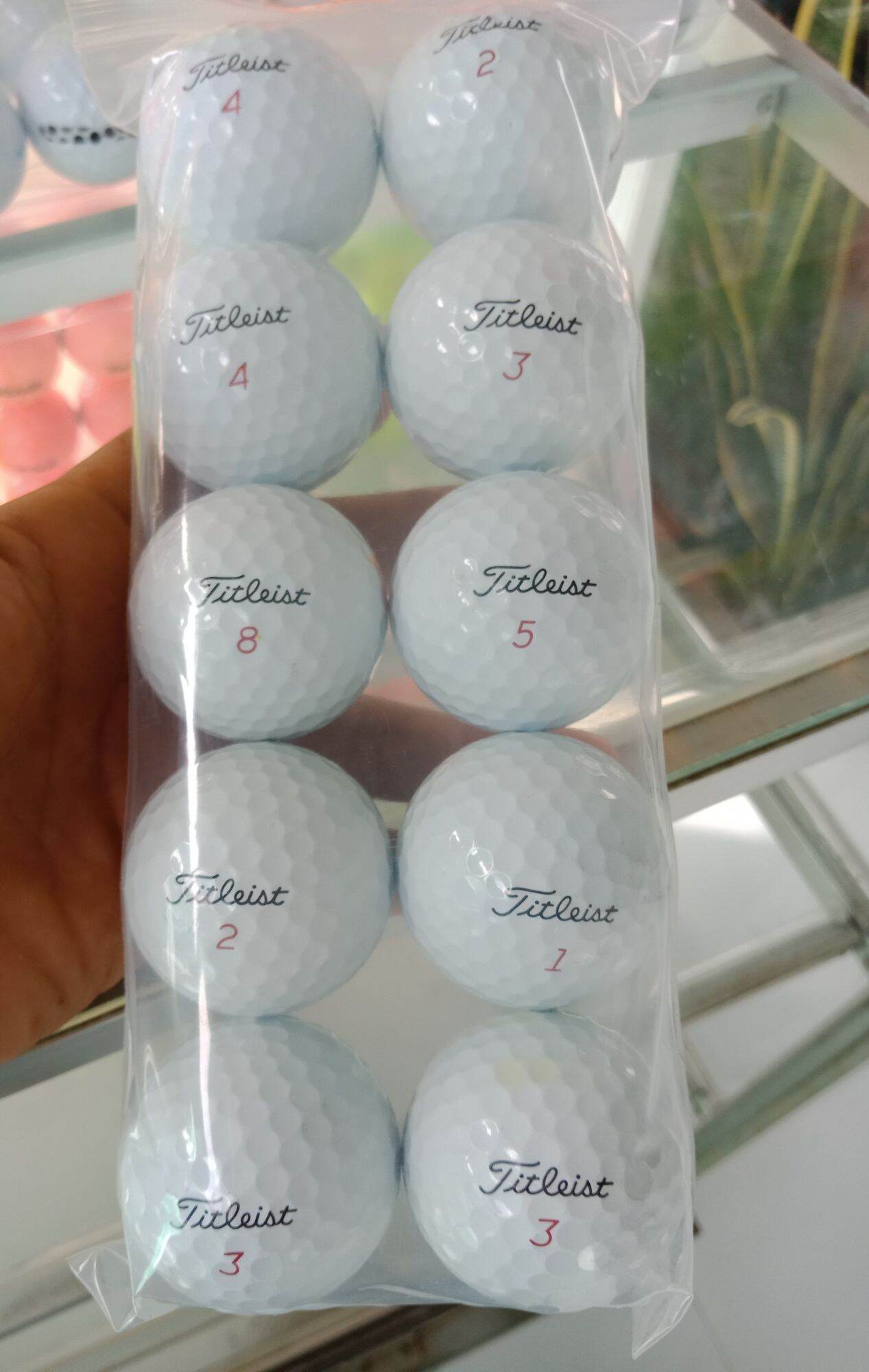 Bóng golf titlest không trầy xước, túi 10 quả