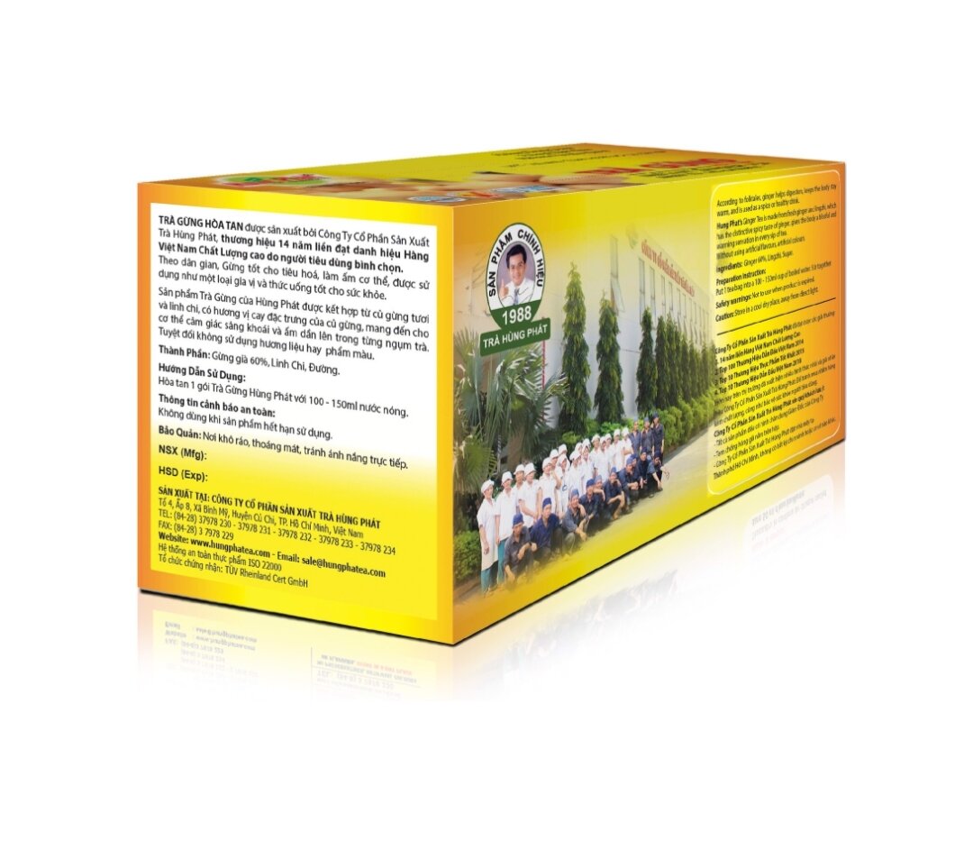 TRÀ GỪNG HÒA TAN HÙNG PHÁT (HỘP LỚN 20 GÓI)