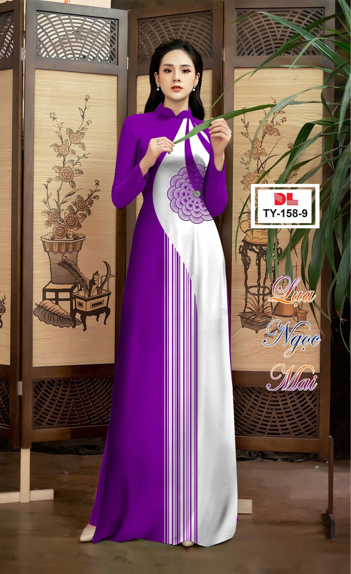 Vải áo dài hoa Hồng
