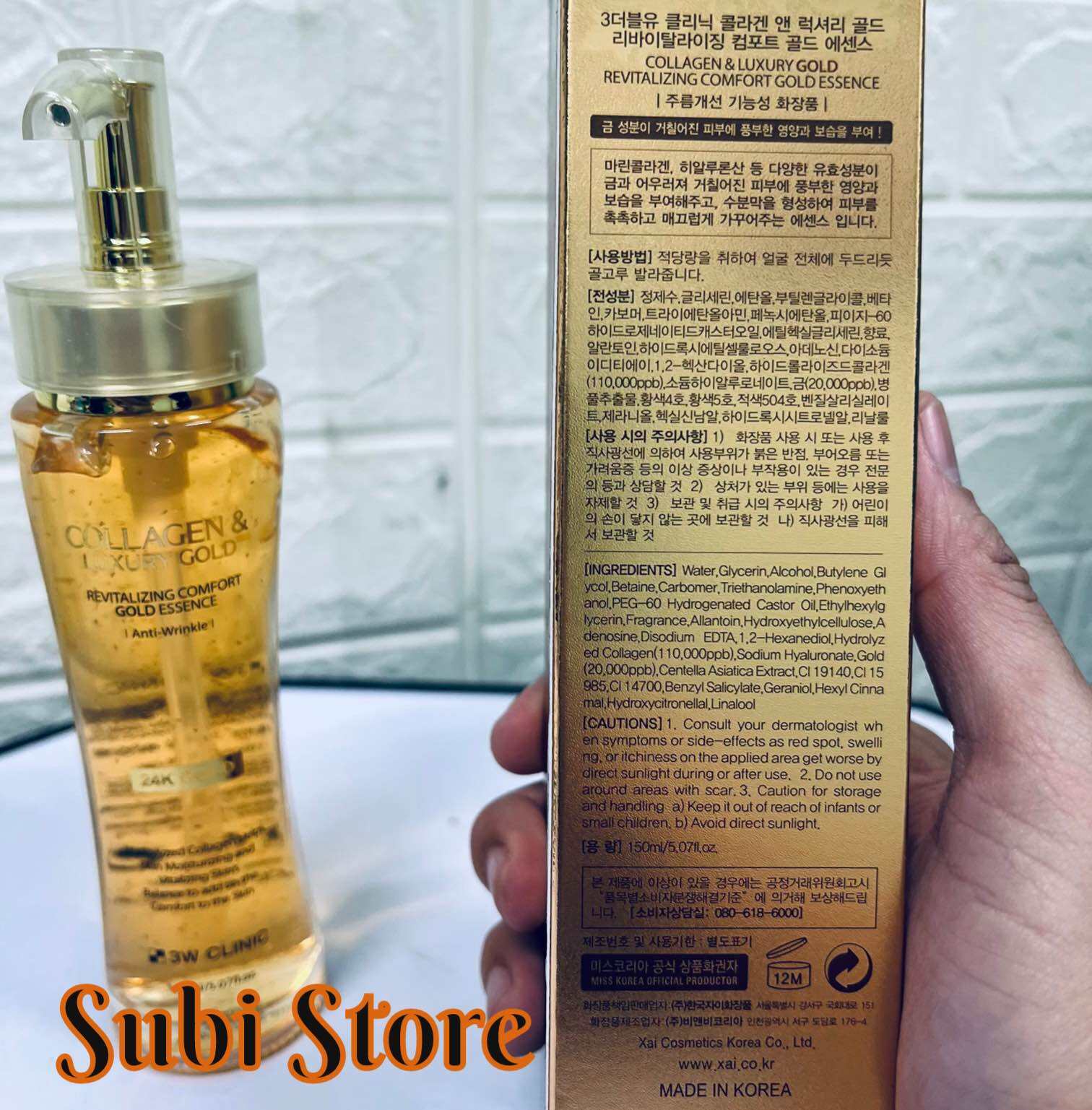 Tinh Chất Serum Vàng 24K Collagen Gold Luxury 3W Clinic 150ml mẫu mới ( Hàn Quốc )