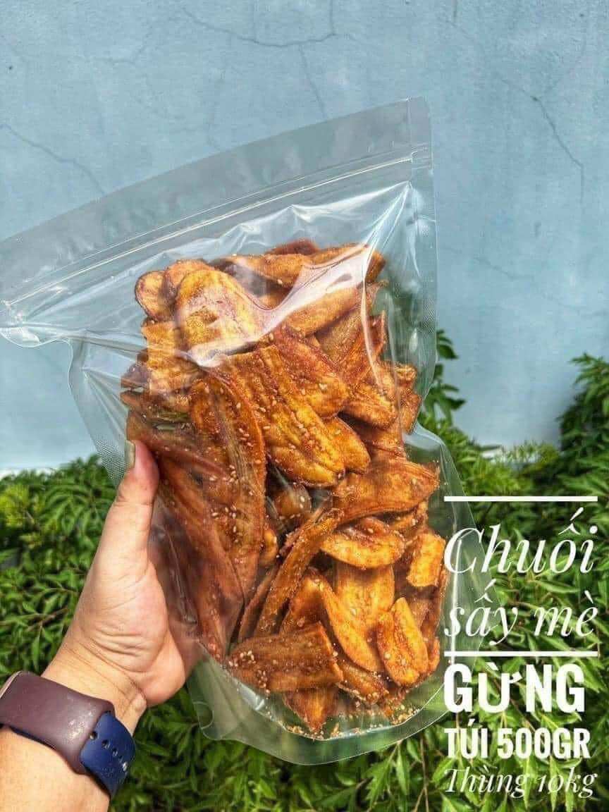 Chuối sấy mè gừng 500gr