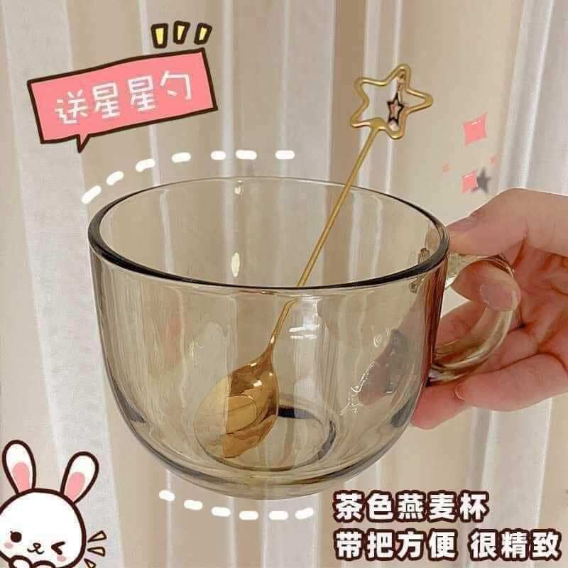 Set 3 Cốc hổ phách, cốc thủy tinh màu hổ phách dày dặn, chịu nhiệt cao, xinh xắn