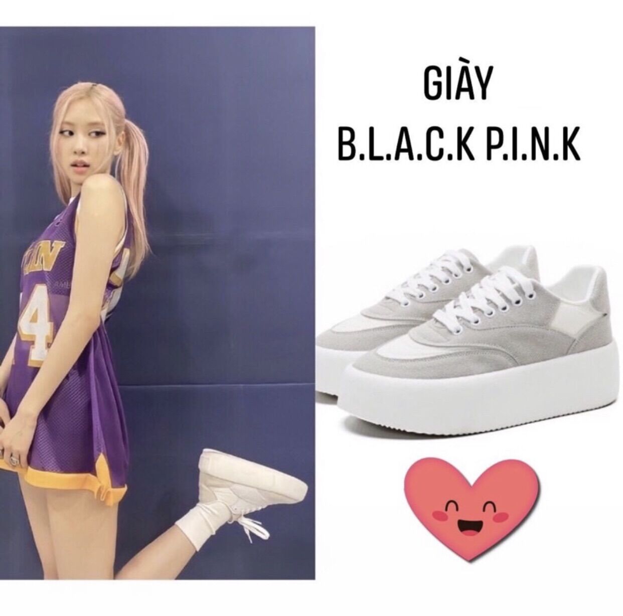Giày blackpink ulzzang thời trang nữ đế cao m10