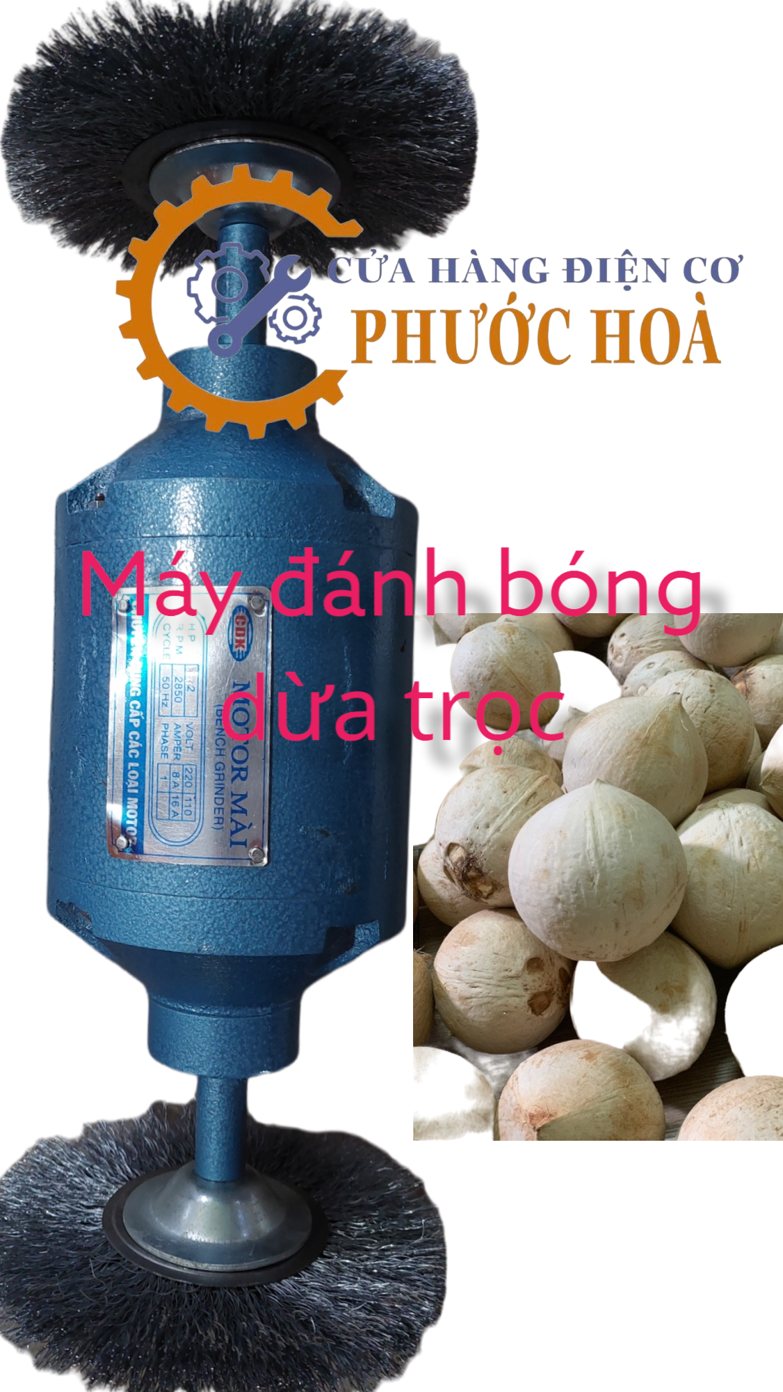 Máy mày , máy đánh bóng sọ dừa