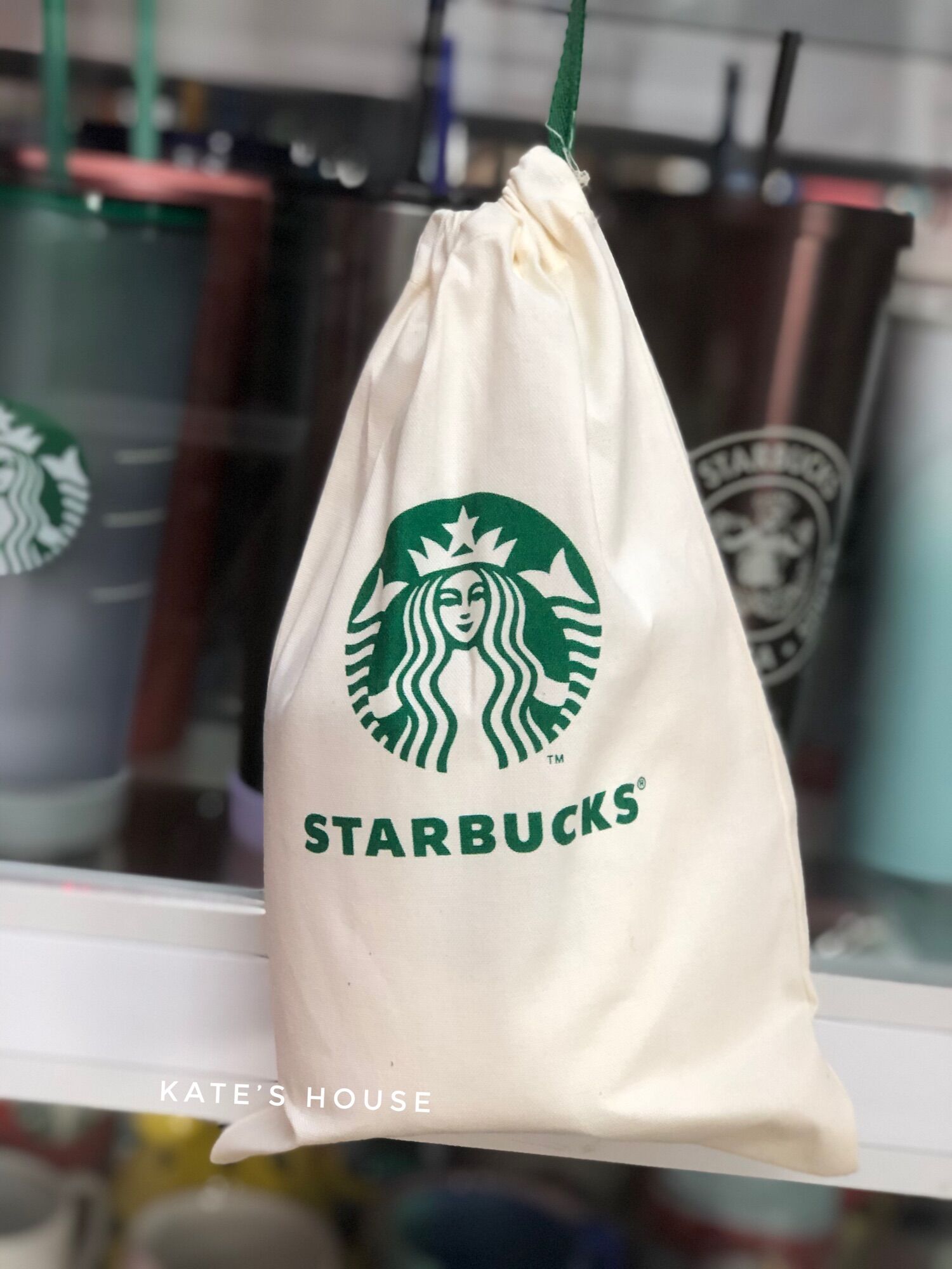 Túi rút chất liệu vải canvas Starbucks