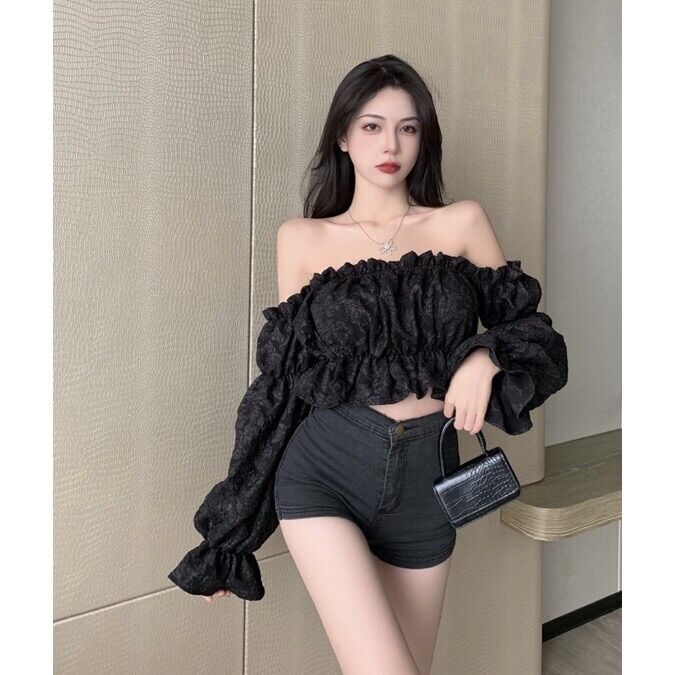Áo trễ vai xốp tay bồng xinh đẹp b5