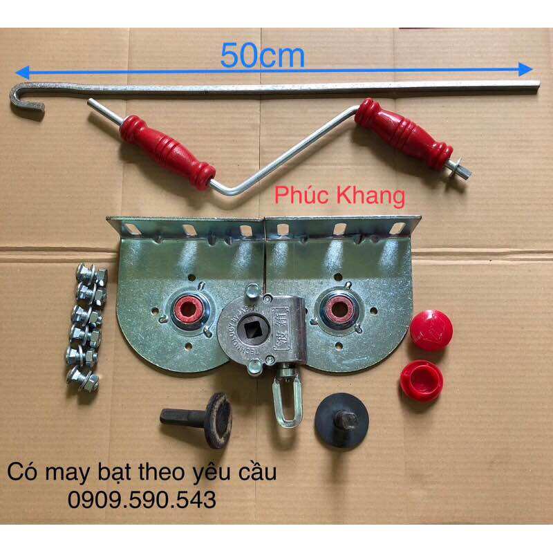Bộ phụ kiện mái bạt thả - Bạt cuốn - Có móc và cán quay
