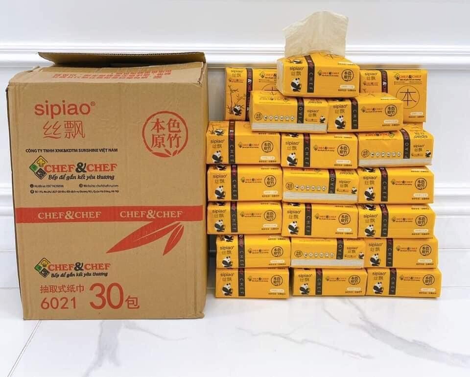 Thùng 30 gói giấy ăn gấu trúc sipao- hàng đủ