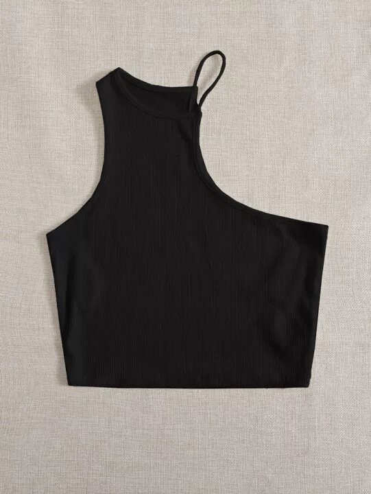 Áo croptop đen 1 vai
