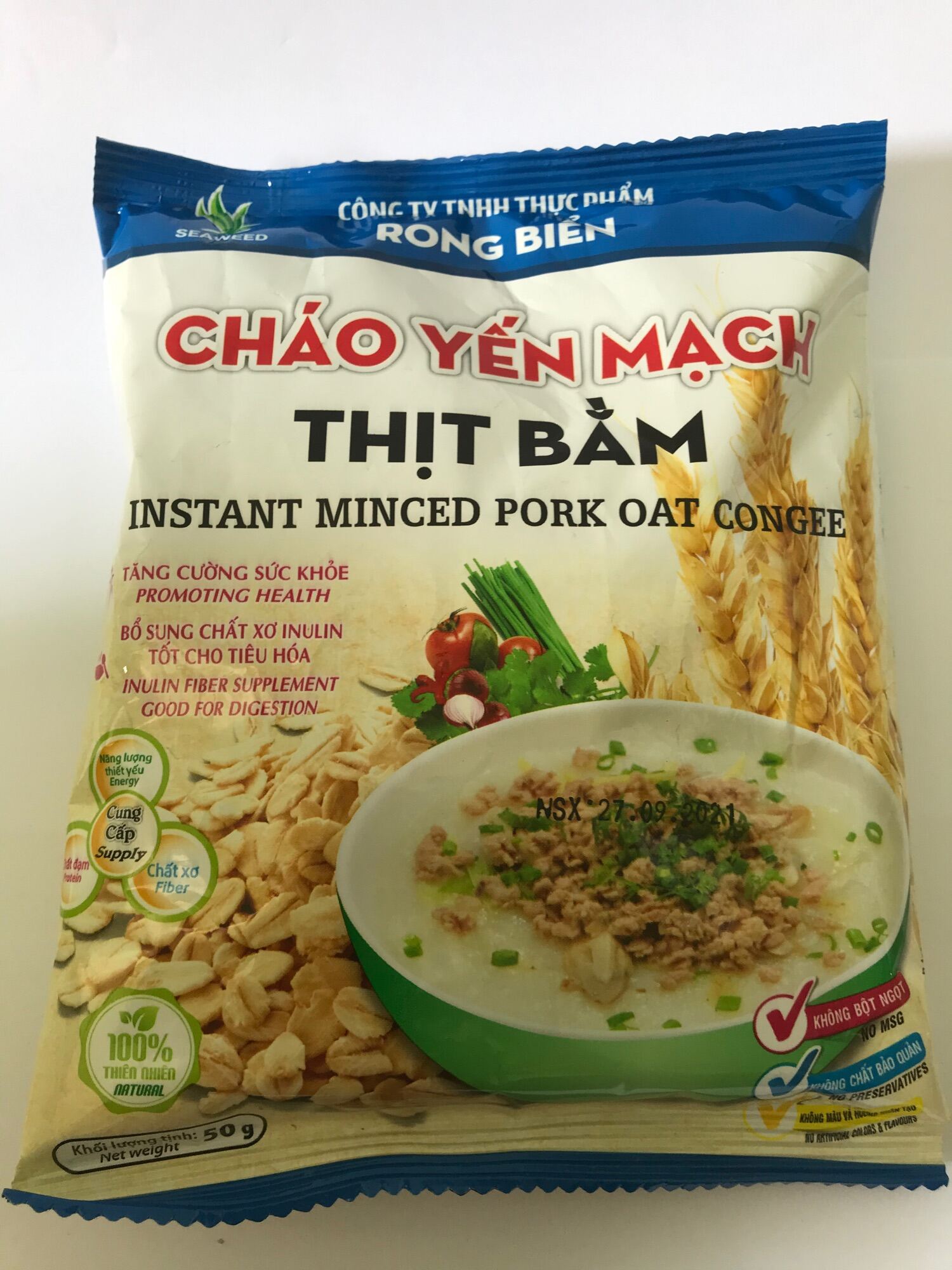 Cháo yến mạch thịt bằm gói 50g