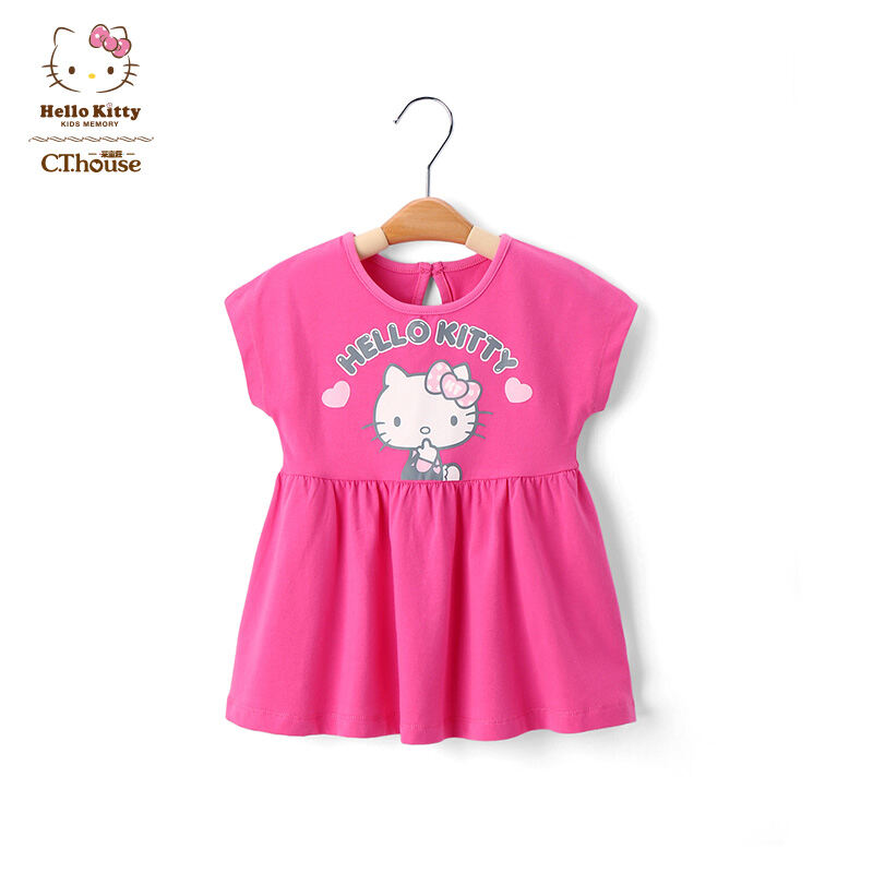 Váy bé gái Hello Kitty Đầm Kitty bé gái tay cánh tiên phù hợp cho trẻ em  từ 3 tuổi đến 10 tuổi khoảng 12kg đến 30kg