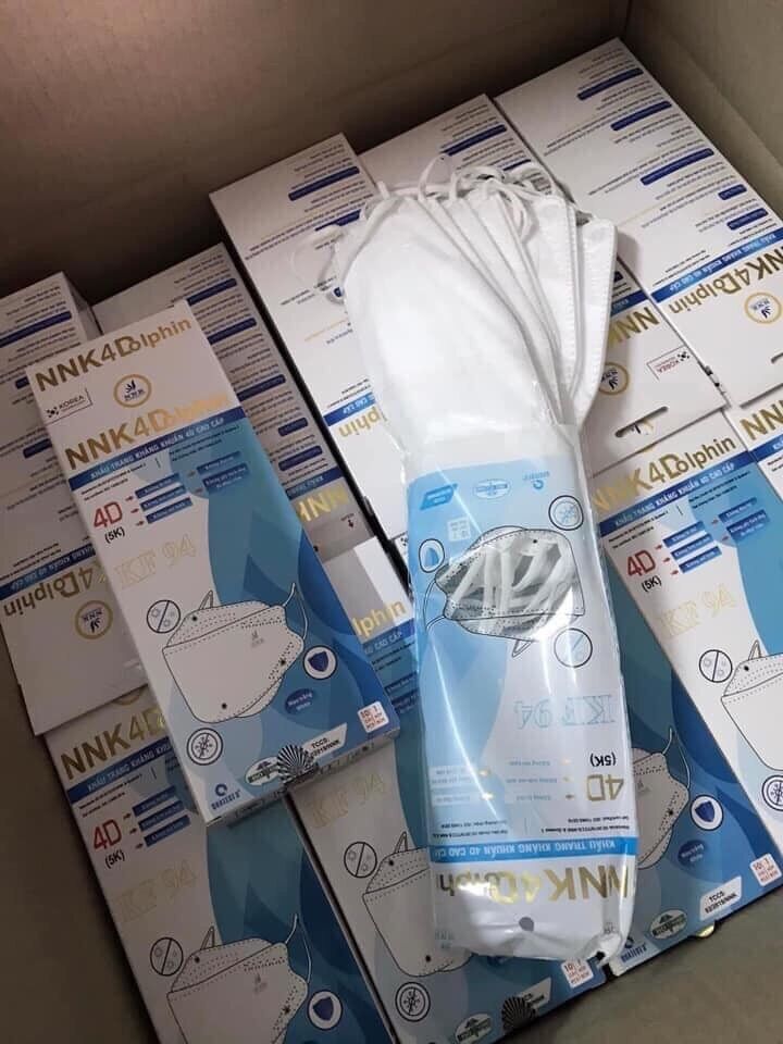 Khẩu trang 4d kf94 nnk dolphin màu trắng