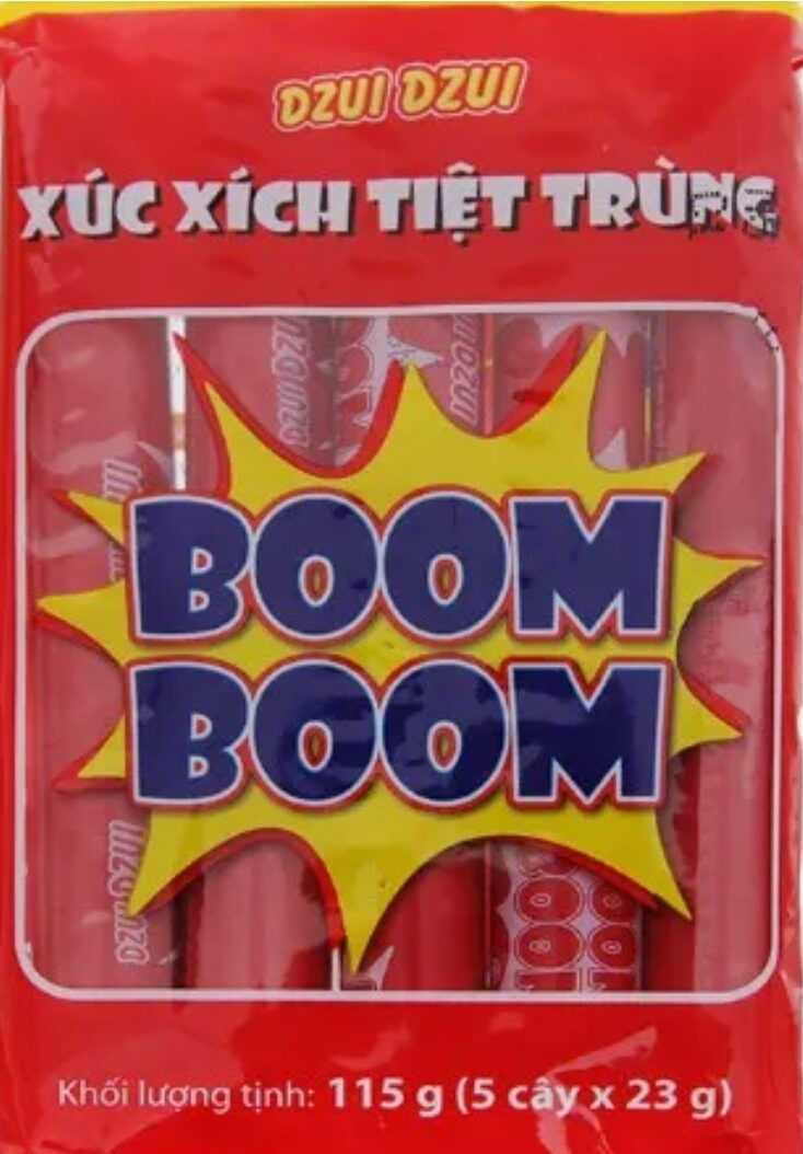 Xúc xích heo mai vàng bom bom 10 gói 50 cây khối lượng 1.150g