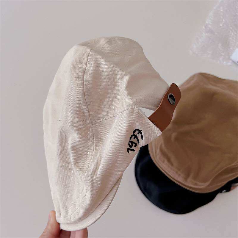 Mũ beret vải kaki style retro cho bé (52cm)