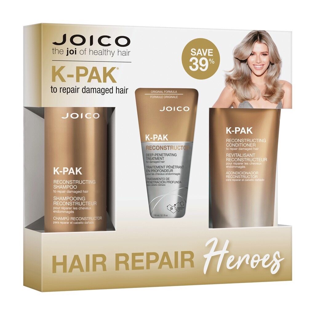 Combo sản phẩm phục hồi tóc hư tổn Joico K pak Deep-Penetrating Reconstructing 300ml/250ml/150ml