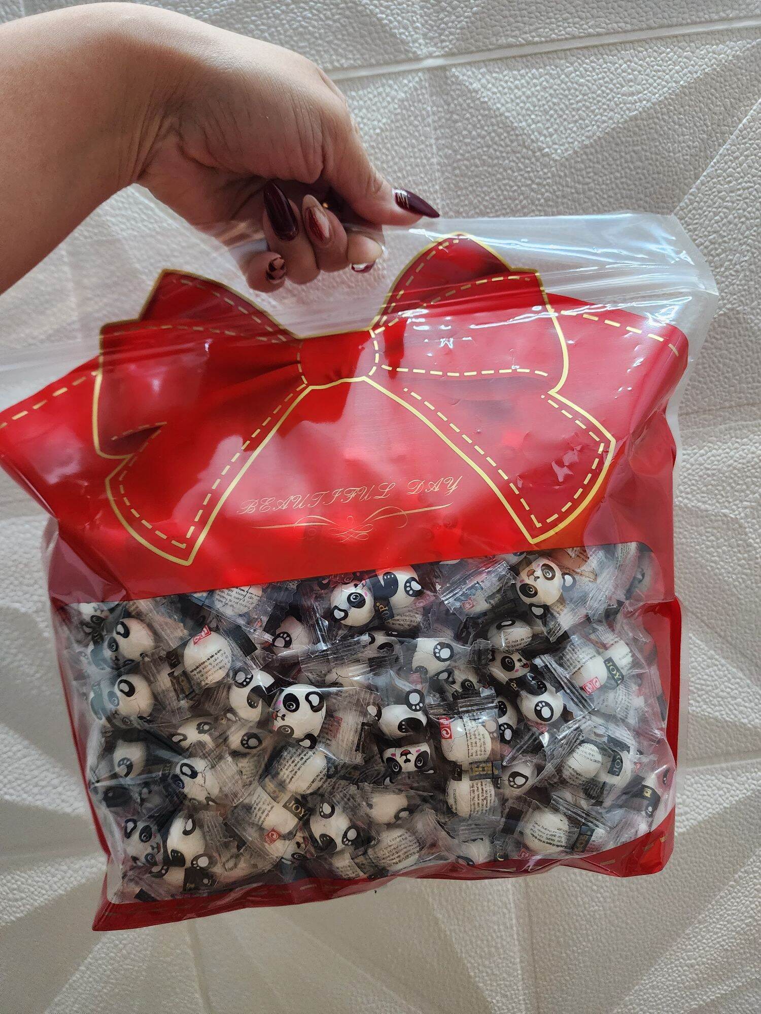 Socola Gấu Panda Túi Nơ Đỏ 1KG