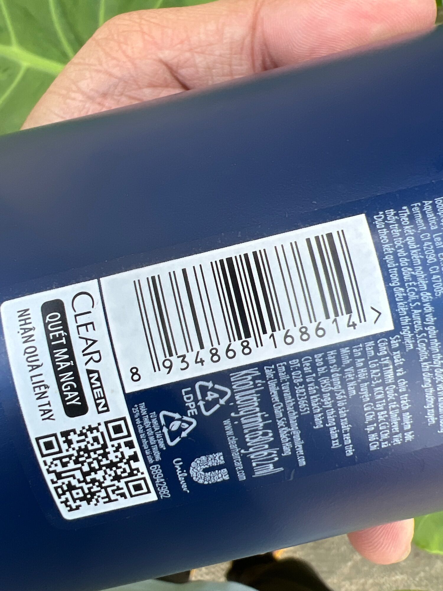 Dầu gội CLEAR MEN 650g Bạc hà