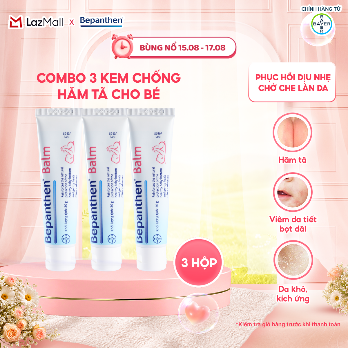 [FS] Combo 3 Kem Chống Hăm BEPANTHEN Balm Dạng Kem Mỡ Tuýp 30G x3