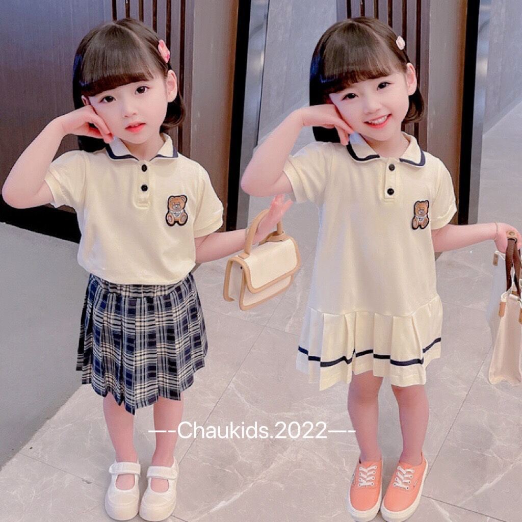 Set cặp váy cổ polo đuôi cá và set áo,.chân váy