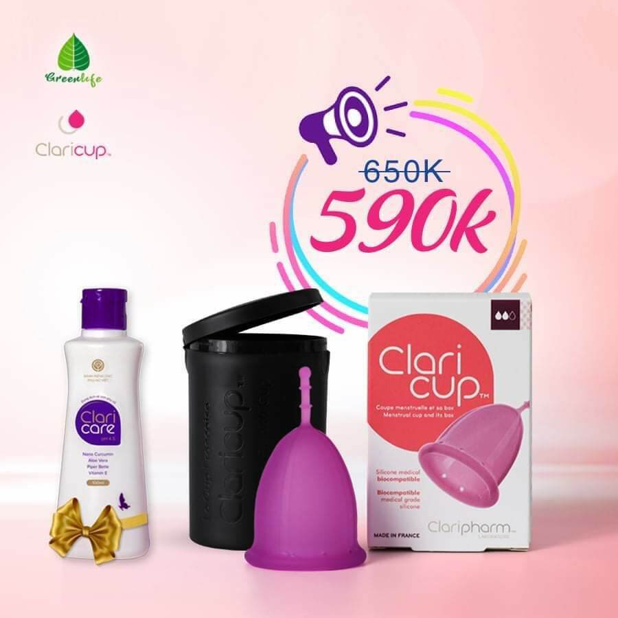 Giao hỏa tốc 2h💥trọn bộ quà tặng 💥 cốc nguyệt san claricup nhập khẩu pháp
