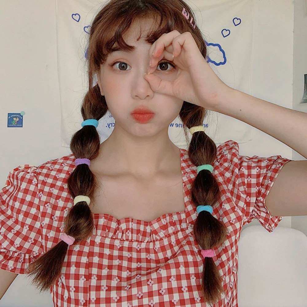 🎀🎀Lon 20 Sợi Dây Cột Tóc Đơn Giản, Nhiều Màu, Người Lớn