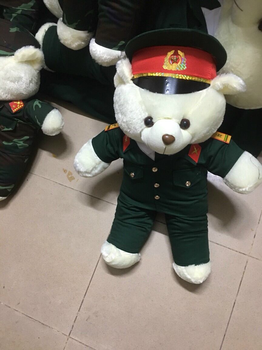 Gấu bông bộ đội ( có in tên, quân hàm, tiết làm theo yêu cầu)