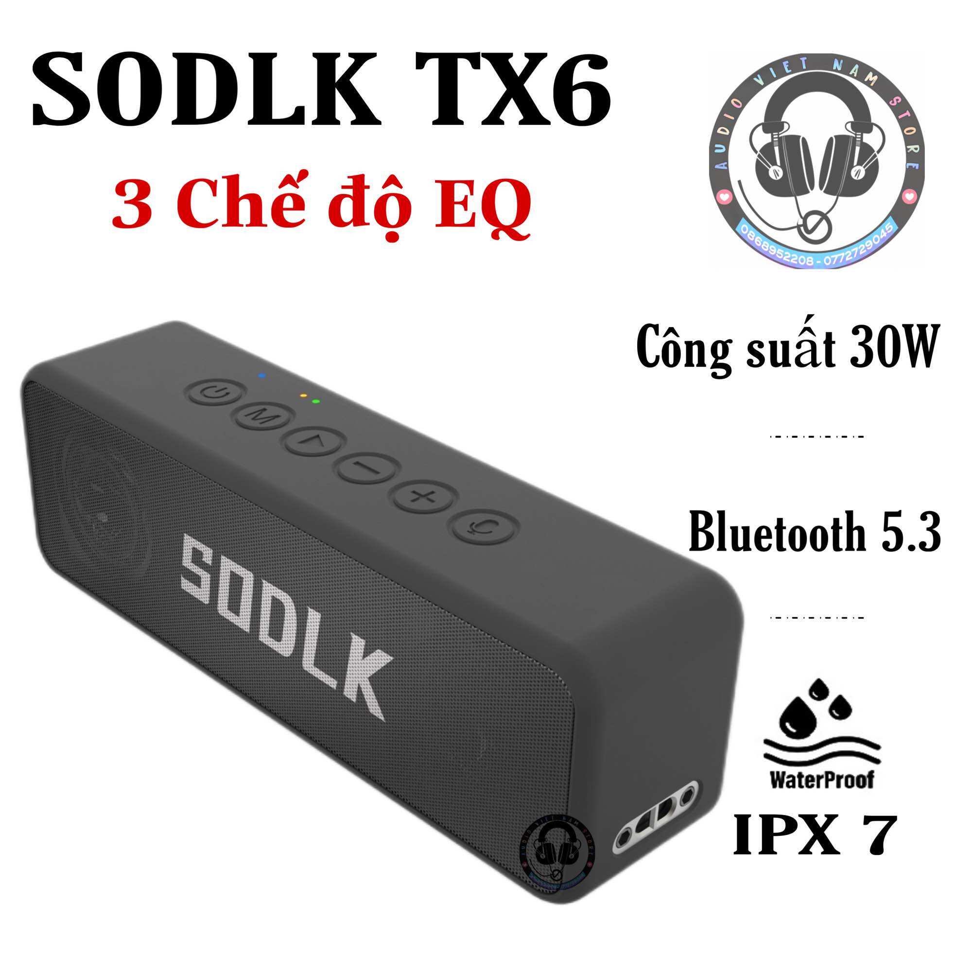 LOA SODLK TX6 | loa Bluetooth tx6 siêu trầm công suất 30w | loa di động cầm tay nhỏ gọn | loa sodlk tx6 | bảo hành chính hãng 12 tháng